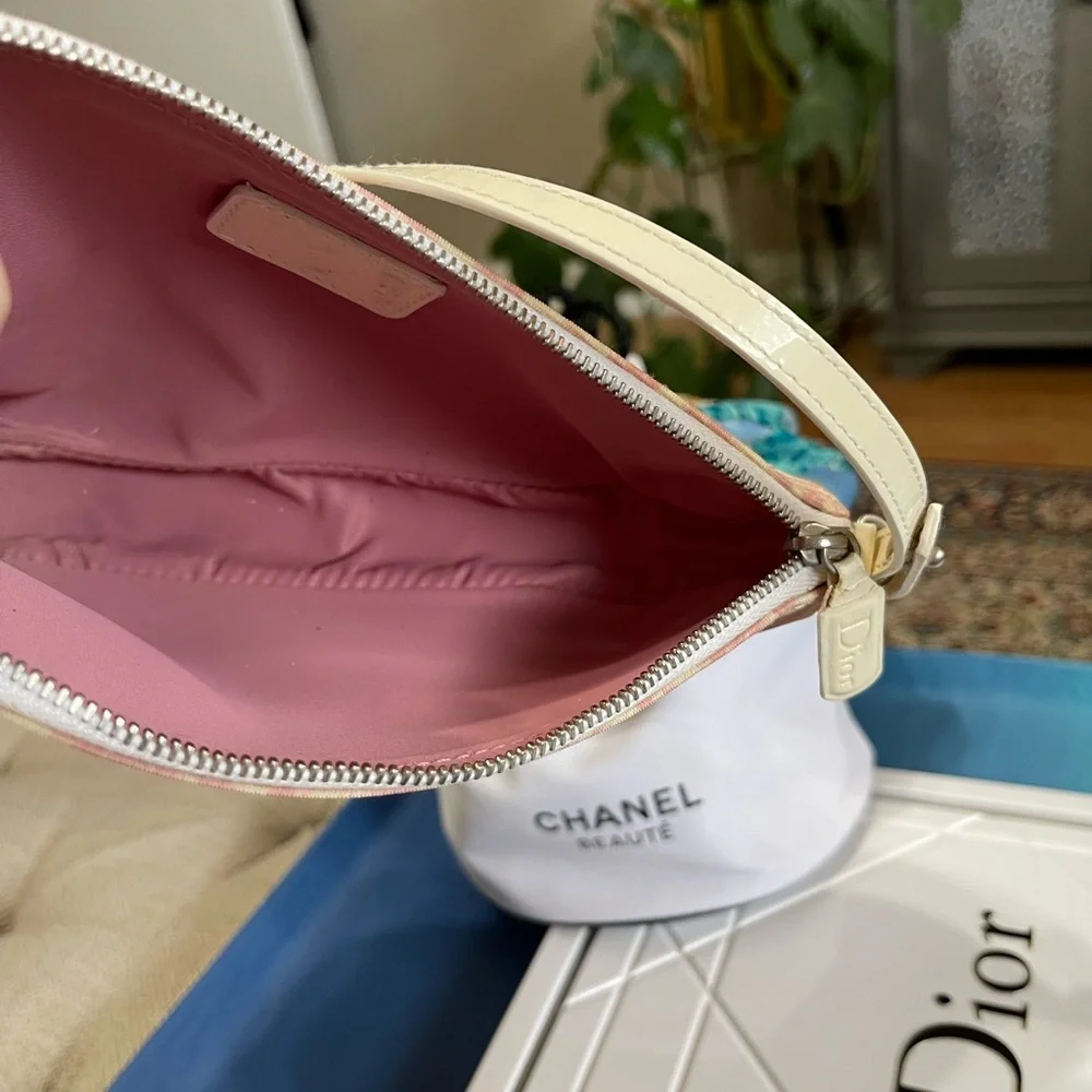 Dior Pink Oblique Logo Mini Canvas Saddle Bag - Picture 15 of 17